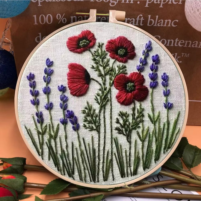 European Style Needle Punch Embroidery Kits Embroidery Hoop Stitch Practice Needle Thread DIY Crafts Ornament Sewing Accessories