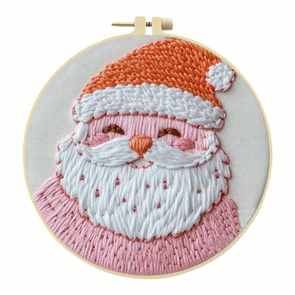 Halloween Stamped Cross Stitch Embroidery Kits with Hoop Cloth Color Thread