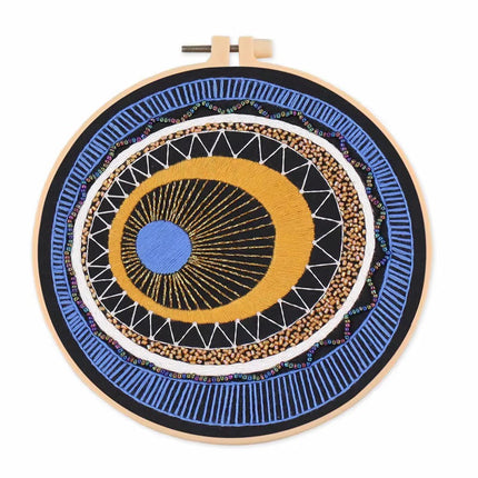 Eye Embroidery Starter kit with Patterns, DIY Adult Beginner Cross Stitch Kits, Including Colored Threads and Needles