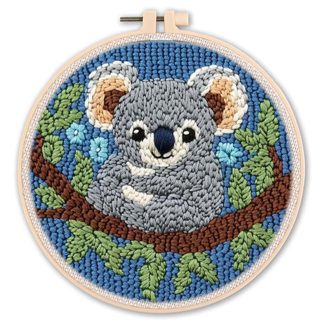 Diy Punch Needle Embroidery Starter Kits Animal Pattern Sewing Kit Funny Easy Yarn Painting Arts DIY Needlework Set For Beginner