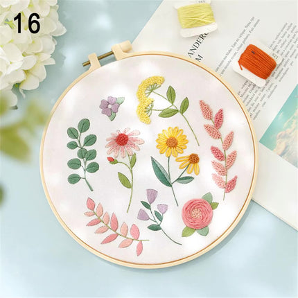 Embroidery Kit for Beginners and Embroidery Enthusiasts - Includes Floral Landscape with Thread Needles Summer Craft DIY Tool