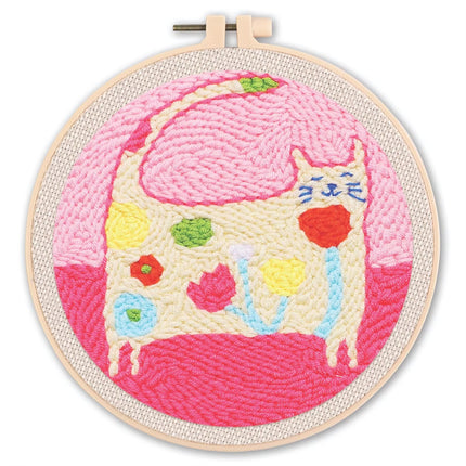 GATYZTORY Punch Needle Embroidery Starter Kit Punch Needle Kits Cartoon Animal Pattern Embroidery Pen For Adults Kids Beginner