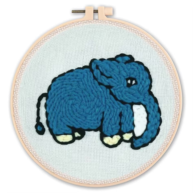 CHENISTORY Punch Needle Kits Adults Beginner DIY Cute and Unique Cartoon Animal Hoop Embroidery Set for Beginners Perfect Gifts