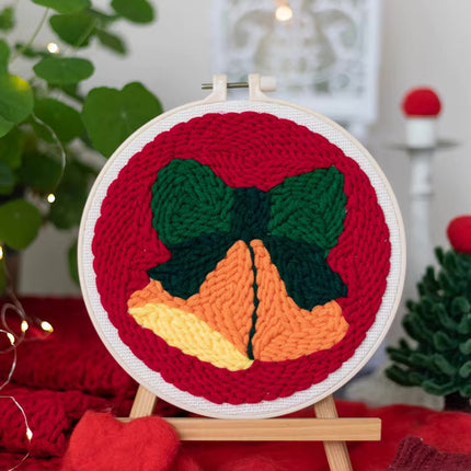 GATYZTORY DIY Punch Needle Embroidery Kit Santa Claus Snowman Frame Punch Set for Beginners Easy Handicraft DIY Christmas Gift