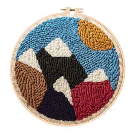 Embroidery Starter Kit Punch Needle Threader Fabric Embroidery Hoop Yarn Rug Punch Needle Pock Pen for Adults Kids Beginner