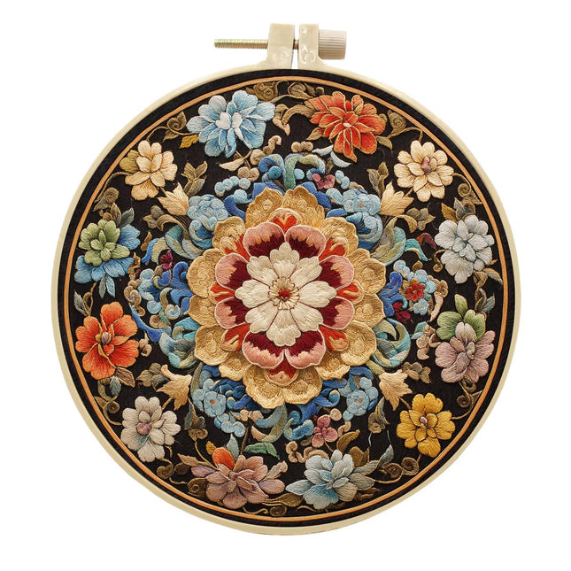 Retro Flower Embroidery Kit for Adult Cross Stitch Kits for Hand with Patterns and Instructions DIY with Threads and Needles