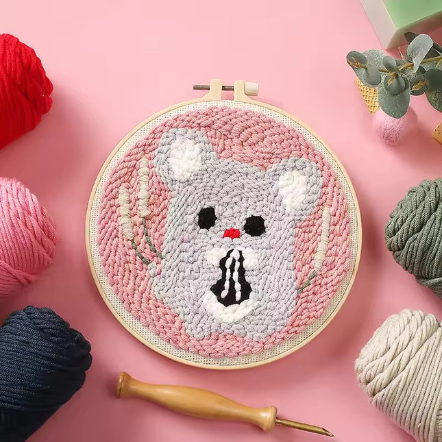 GATYZTORY punch needle embroidery kits Cute Animals Simple Easy for beginners Yarn Sewing accessories adult crafts Diy Set Gift