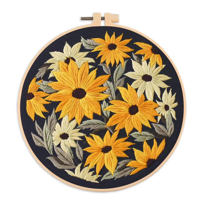 Embroidery Kit for Beginners and Embroidery Enthusiasts - Includes Floral Landscape with Thread Needles