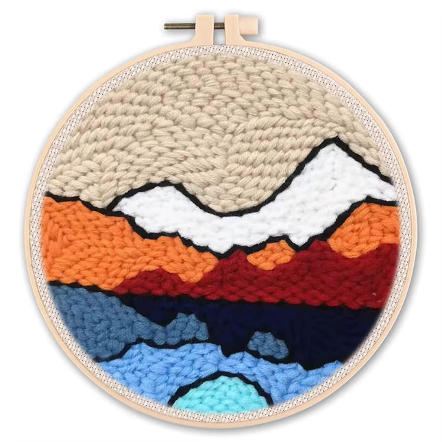 CHENISTORY Punch Needle Embroidery Starter Kit For Adults Beginner Magic Tufting Set Landscape Pattern Embroidery Art craft