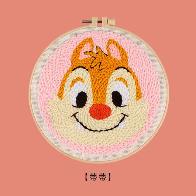 Cartoon Animal Punch Needle Embroidery Kit for Beginners Cute Magic Needle Embroidery Set Soft Yarn Needlework Cross Stitch Set