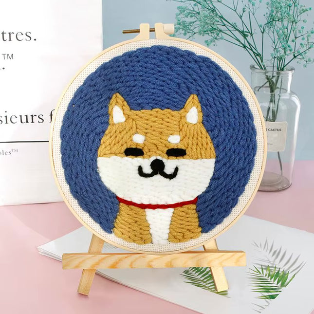 Magic Embroidery Needle Kit Animal Punch Needle Starter Set for Beginner Cartoon Rug Hooking Beginner Kit DIY Craft Rug x