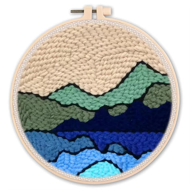 CHENISTORY Punch Needle Embroidery Starter Kit For Adults Beginner Magic Tufting Set Landscape Pattern Embroidery Art craft