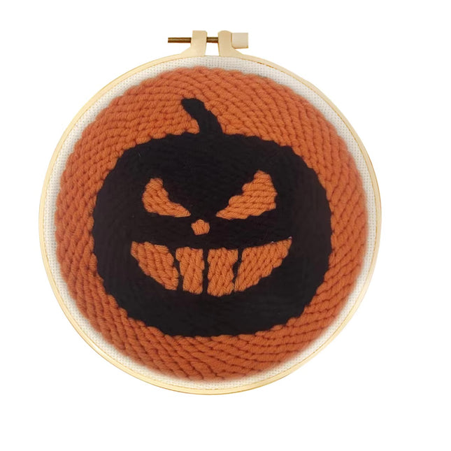 Punch Needle Embroidery Starter Kit Punch Needle Kits Pumpkin Pattern Cross Stitch For Adults Kids Halloween Gift Home Decor
