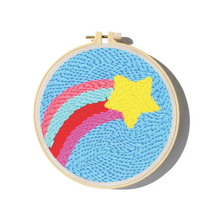 Simple Pattern Punch Needle Embroidery Kit for Beginners Kids DIY Needlework Wool Work Decorative Paintings Home Decor