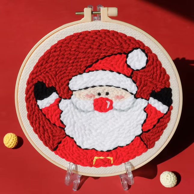 Christmas Tree punch needle embroidery Santa Claus Package Embroidery Punch Needle Kit Handmade Sewing Diy Embroidery Poke