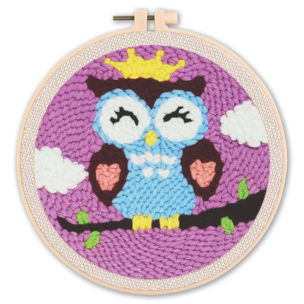 GATYZTORY Punch Needle Embroidery Starter Kit Punch Needle Kits Cartoon Animal Pattern Embroidery Pen For Adults Kids Beginner