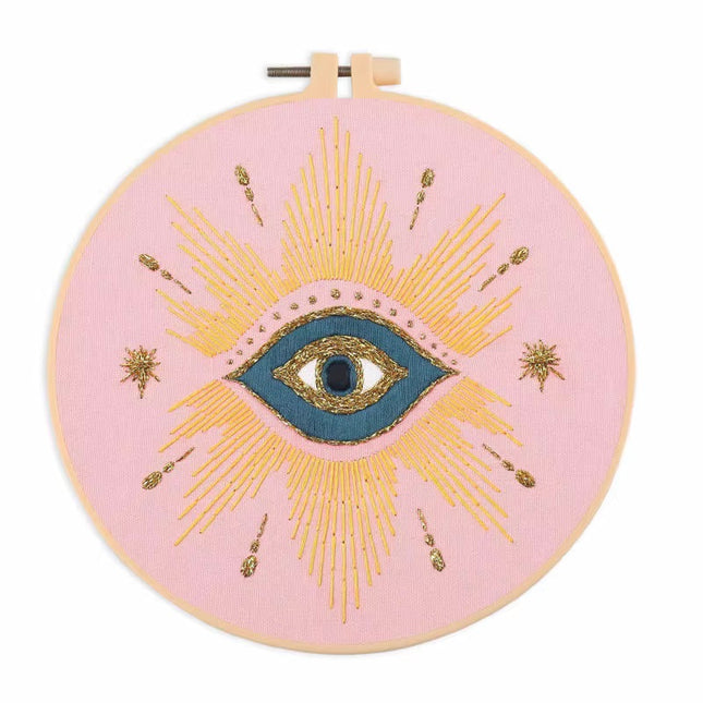 Eye Embroidery Starter kit with Patterns, DIY Adult Beginner Cross Stitch Kits, Including Colored Threads and Needles