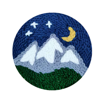 Moon Night Punch Needle Embroidery Kit for Beginners Soft Yarn Van Gogh Starry Sky Needlework Wall Painting Home Decor