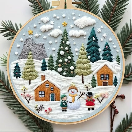 1 high-quality new Christmas series pattern DIY embroidery set material package. The set includes needles, threads, embroidery s