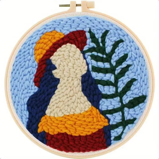 DIY Punch Needle Embroidery Kit Magic Tufting Set Poking Cross Stitch Tools For Knitting with Yarn Animal Pattern For Beginners