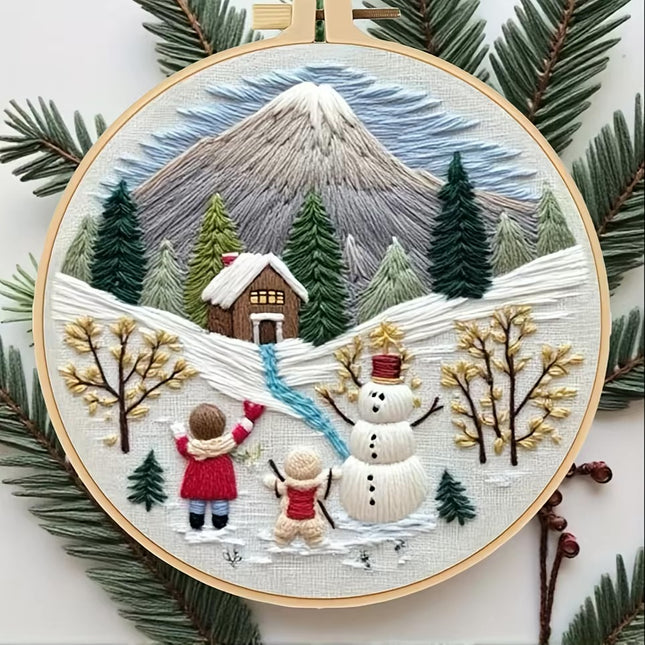 1 high-quality new Christmas series pattern DIY embroidery set material package. The set includes needles, threads, embroidery s
